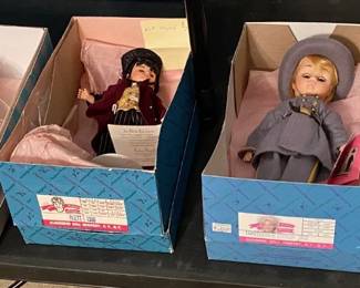 A NICE SELECTION OF OLD BUT NEW IN BOX MADAM ALEXANDER GONE WITH THE WIND DOLLS.