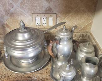 Pewter serving