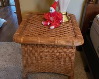 Wicker side table