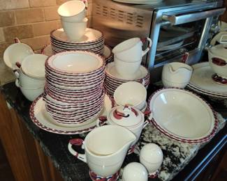 Vernon Kilns hand painted china set