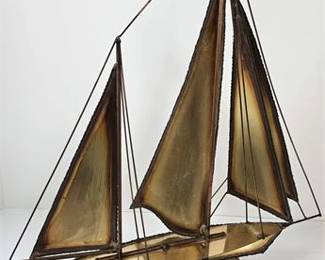 Lot 090   1 Bid(s)
Brass Sailboat Sculpture on Marble Artist Signed