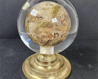 Lot 059   12 Bid(s)
Chinese Reverse Painted Glass Globe on Metal Base