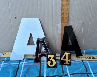 Numbers and Letter Signs $15.00