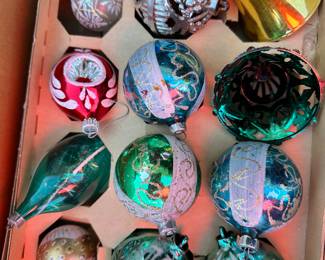 12 Vintage Christmas Ornaments $24.00