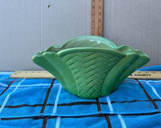 Alamo Pottery Green Basket Vase $12.00