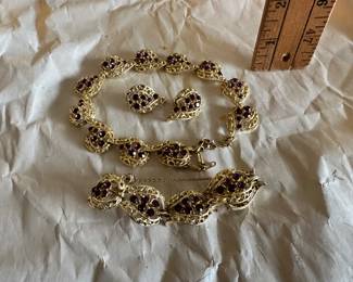 Necklace, Bracelet and Clip on Earrings Set $8.00