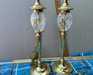 Crystal and Brass Lamps Both $40.00