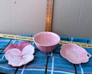 3 Pink Pottery Pieces $16.00