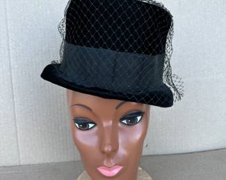 Black Hat with Mesh and Bow $6.00