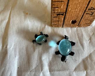 2 Blue Stone Turtle Pins $6.00