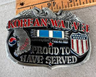 Korean War Vet Belt Buckle $3.00
