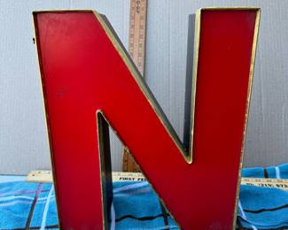 Plastic Letter N Sign $30.00 18 inches tall 