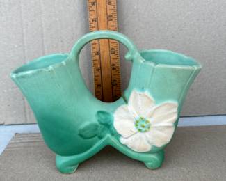 Weller Wild Rose Green Double Vase $18.00