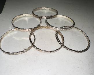 5 Silver Bracelets $20.00