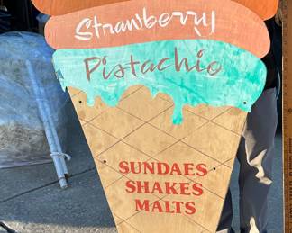 Wood Large Ice Cream Sign Over 5 foot tall $75.00