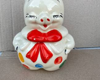 American Bisque Polka Dot Pig Grease Jar $22.00