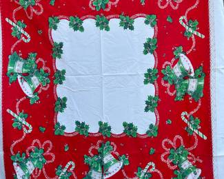 Bells and Candy Cane Tablecloth $18.00
