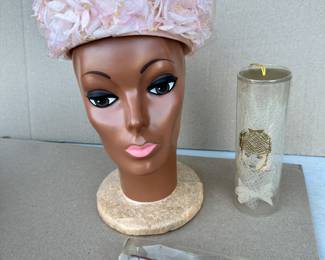 Pink Hat, Bow Tie and Netting for Hair $10.00