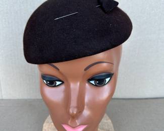 Felt Black Hat with Pin $5.00