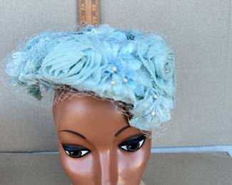 Teal Flower Hat $5.00