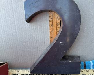 Metal Number 2 Thirteen Inches Tall $18.00