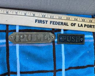 Pull and Push Metal Signs $14.00