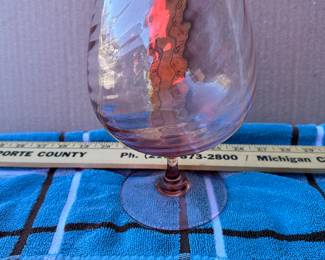 Pink Empoli Swirl Glass $14.00