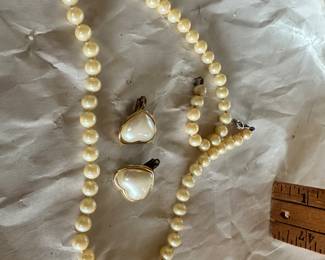 Necklace and Clip on Heart Earrings 6.00