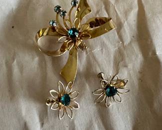 Blue Stone Pin and Screw Back Earrings $5.00