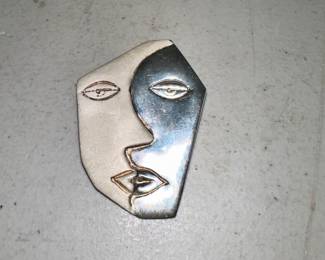 Sterling Silver Face Pin $8.00