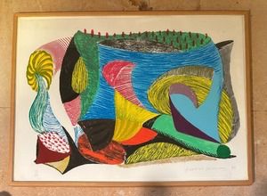 Above and Beyond Limited Edition Framed Print by David Hockney. Hand signed by the artist and measuring 26 x 35.5 inches.

1994

Number 32/68. 

30 color screenprint 
