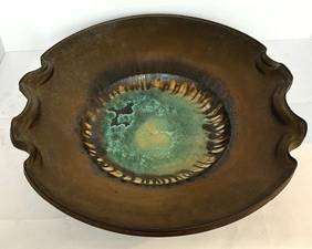 Spectacular Pottery Bowl by Elm, measures 18 inches in diameter. Simply stunning! 
