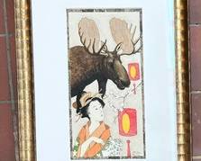 Framed and Signed Print by Peter Ross measuring 16 x 23 inches. Very unique art! 