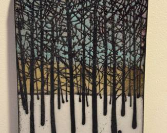 Artisan Decorative Tile, signed Hemingway and measuring 7.5" x 1.5" x 12" 
