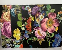 Set of 4 MacKenzie-Childs Floral Placemats each measuring 11.5 x 16 inches. Light wear.