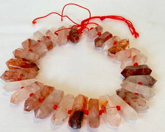 Strand of Rose Quartz Beads, beautiful! 

Measures 14 inches long