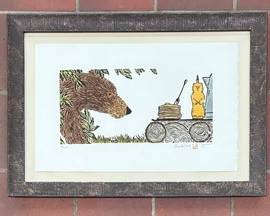 "Breakfast" Limited Edition Framed Block Print by James measures 14 x 20 inches and is number 21/100. 