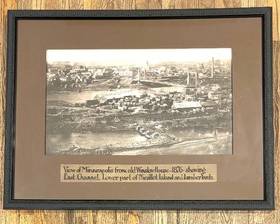 View of Minneapolis from Old Winslow House 1876 Framed Photograph Print, measures 29 x 23.5 inches. 