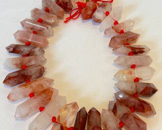 Strand of Natural Red Quartz Beads, 8 x 19m.

Measures 15 inches long. 