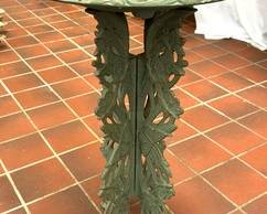 Gorgeous Green Metal Bird Bath that measures 24 inches tall and is 15.5 inches in diameter. Light wear. 