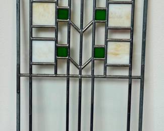 Mission Style Decorative Stained Glass, measuring 7.5" x 16" 