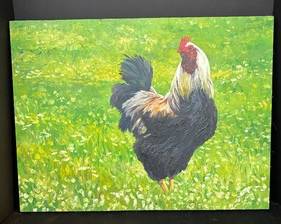 "Red" Original Painting by Evan Abrahamson measures 18 x 24 inches. 