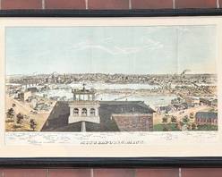 Vintage Framed Print of Minneapolis, Minnesota that measures 22 x 35 inches. Light wear. 