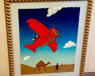 Framed Print which appears to be Lithograph Entitled a Copper Dessert, see photos for artist signature. 

Number 7/9 and measures 21" x 27" 