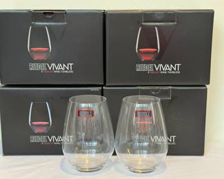 (4) New Set of Two Reidel Vivant Merlot Wine Tumblers 