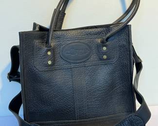 New J.W. Hulme Original Leather Long Handled Tote with Additional Curved Leather Strap 

New with tags. Measures about 13" x 5" x 13" 