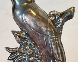 Vintage Large Silver Bird Brooch, measuring five inches. 

The clasp would not open. This lovely brooch appears to be sterling, however, no marks were found.