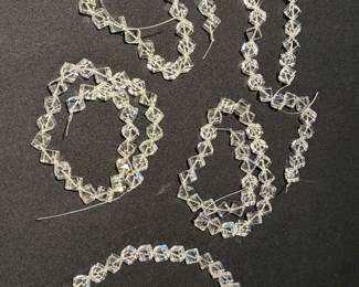 Five Strands of Square Crystal Beads, sparkly!

Each strand measures about 15 inches long 