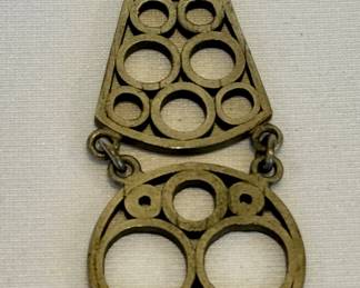 Vintage Geometric Design Watch Fob, measuring about 5.25 inches long 