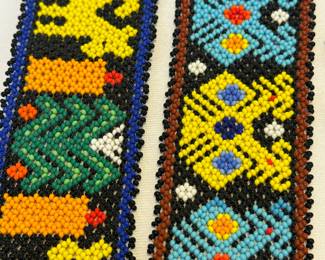 (3) Colorful Beaded Bracelets, likely purchased in Mexico. 

Each measuring 1.75 inches wide and seven inches long 
